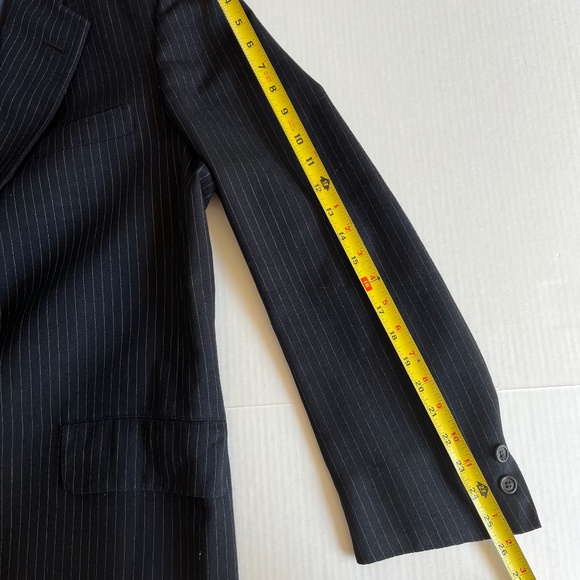 Brooks Brothers 346 Blue Striped 46R Suit Blazer Lined Pockets 3 Buttons - Picture 10 of 13